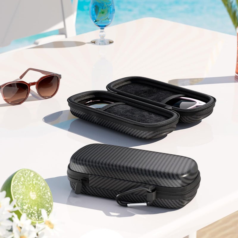 Vecxoty Travel Sunglasses Organizer​,​ Hard Shell​ Sunglass Case Adjustable Slots for Multiple ​Sunglass Eyeglass Case - Image 2